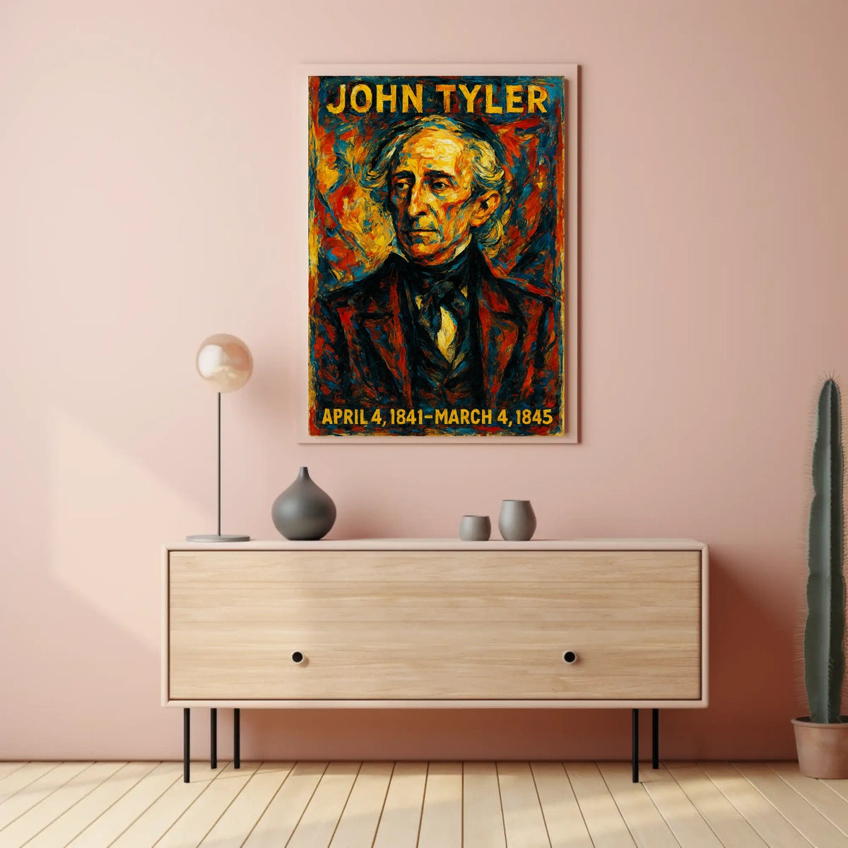 John Tyler 10th President of the United States Glitch Hop Art Poster