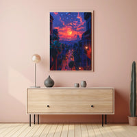 Enchanted Evening in the City Art Poster Print for Home Decor PosterGoat