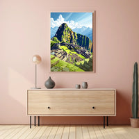 Machu Picchu Adventure: Vibrant Modern Art Poster