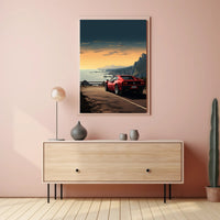 Sunset Drive Along the Coast Poster PosterGoat