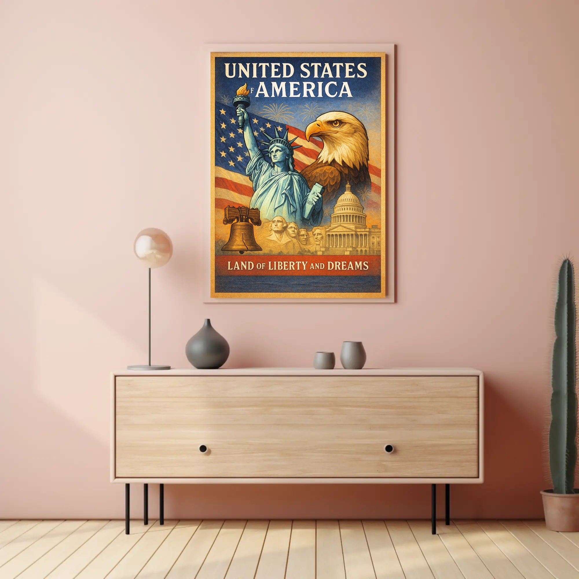 Land of Liberty and Dreams Poster PosterGoat