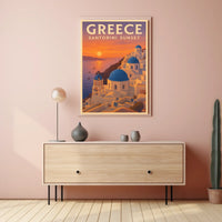 Santorini Sunset Poster