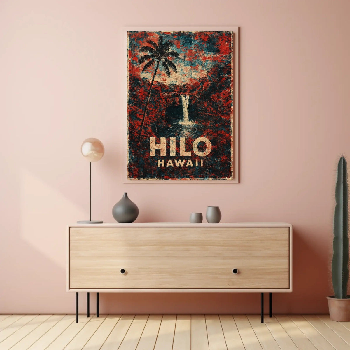 Hilo Hawaii Nostalgic Vintage Travel Poster
