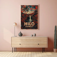 Hilo Hawaii Nostalgic Vintage Travel Poster