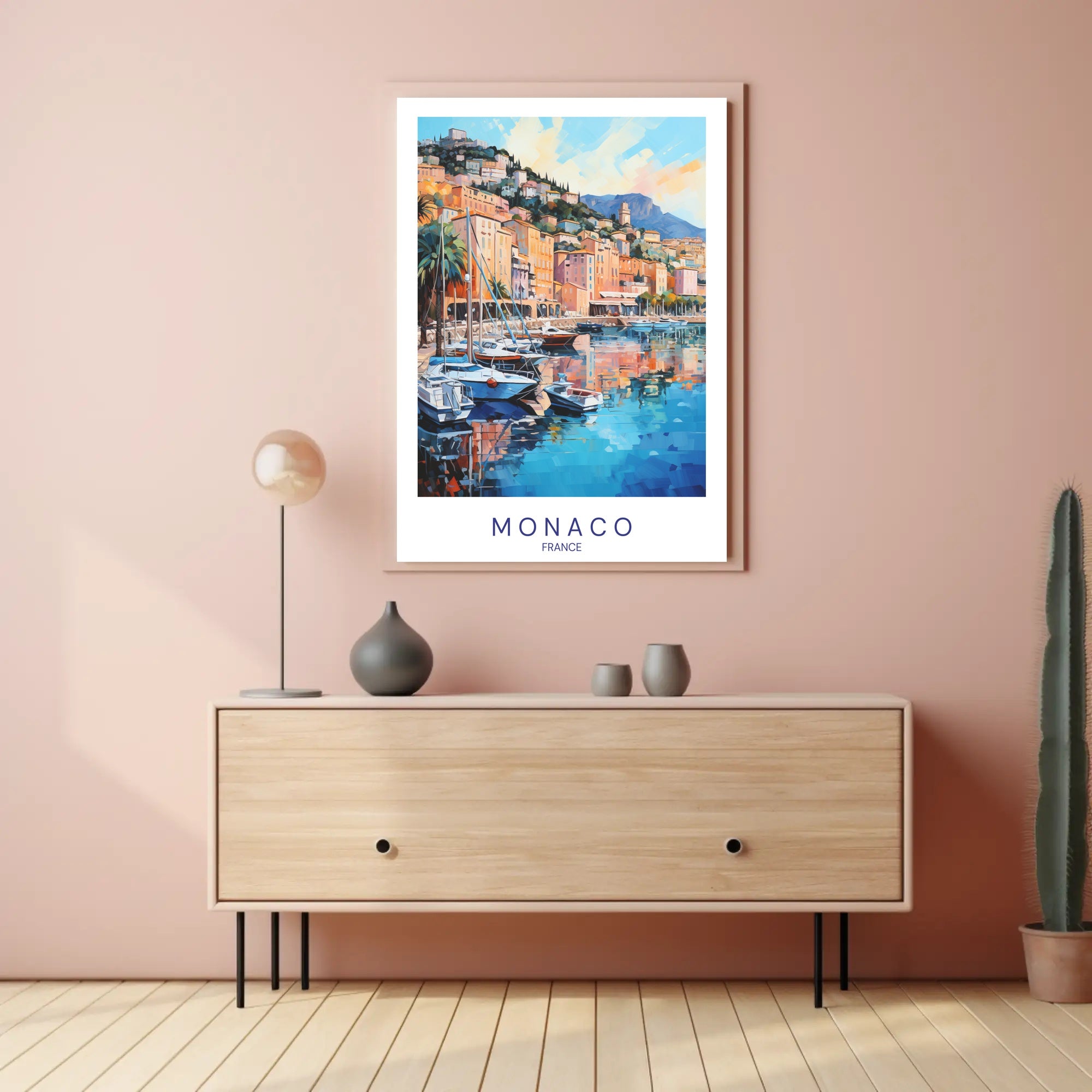 Coastal Charm of Monaco Poster PosterGoat