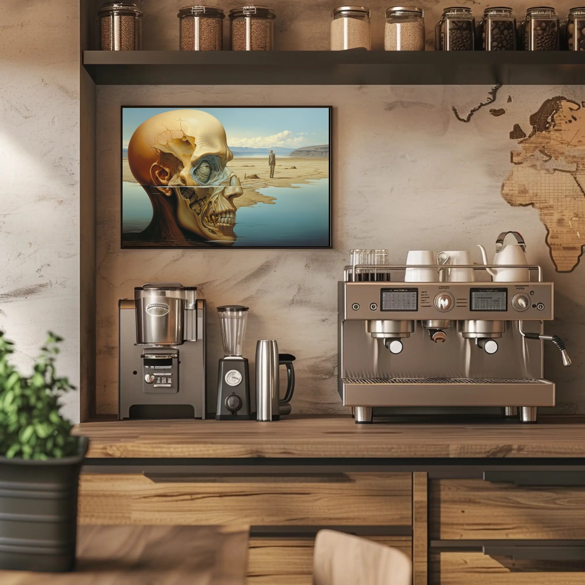 Surreal Desert Skull Fantasy Art Poster