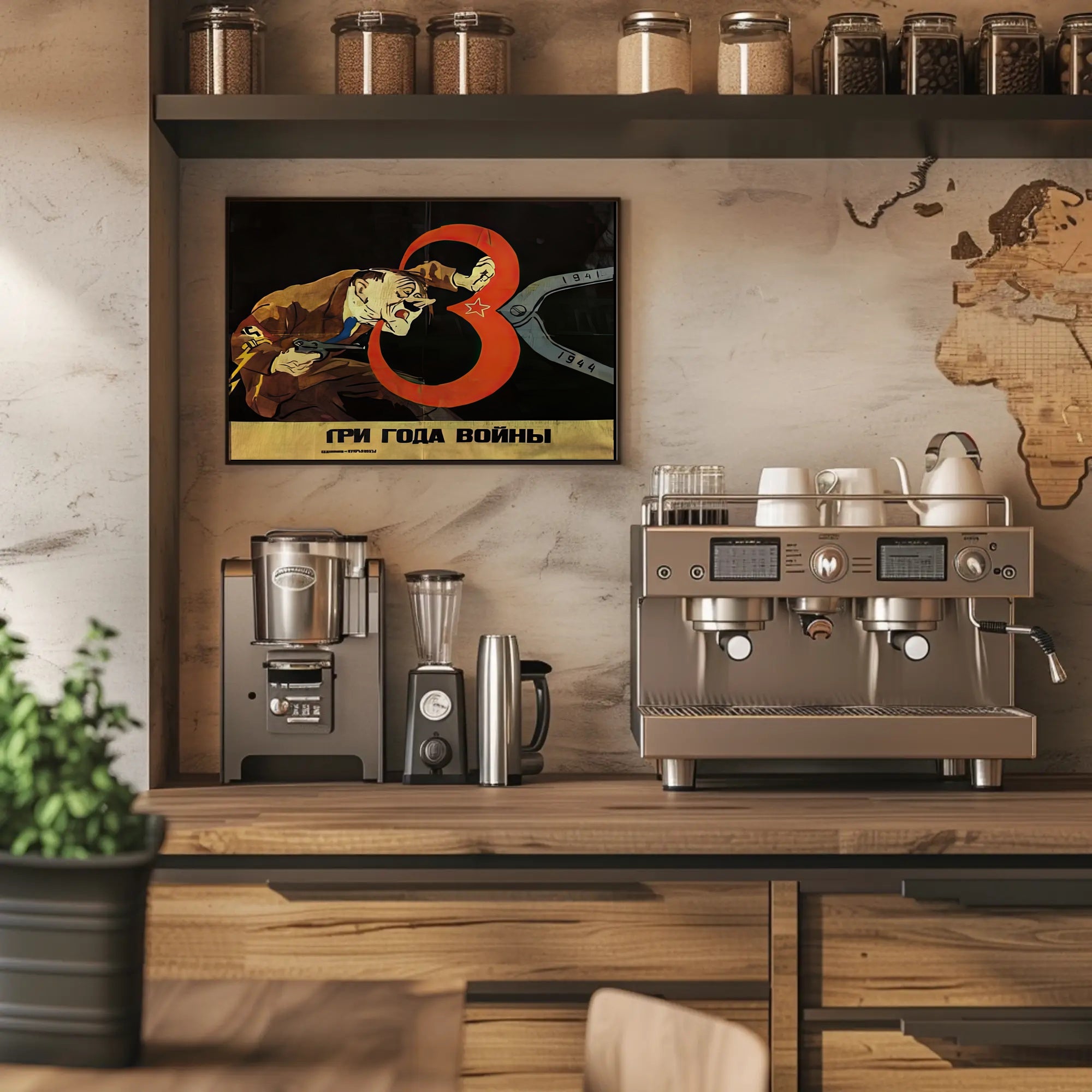 Propaganda Poster Depicting WWII Struggle Poster