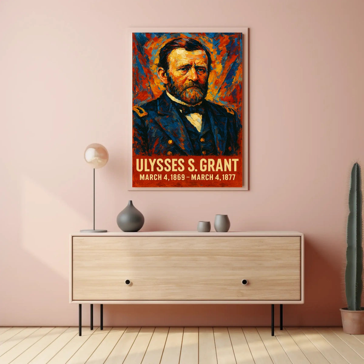 Ulysses S. Grant 18th President of the United States Glitch Hop Art Poster