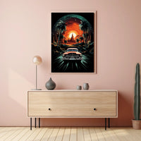 Retro Drive into the Sunset Poster