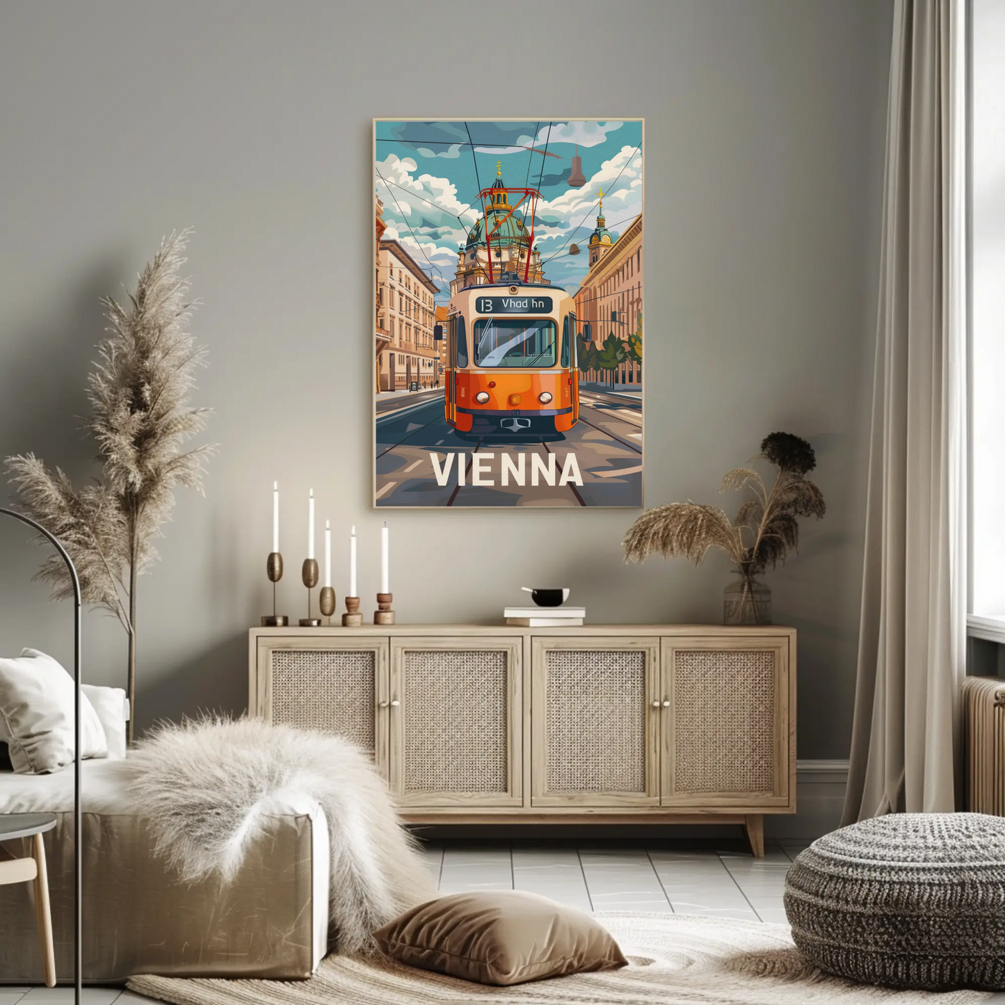 Vienna Streetcar City Architecture Austria Travel Poster