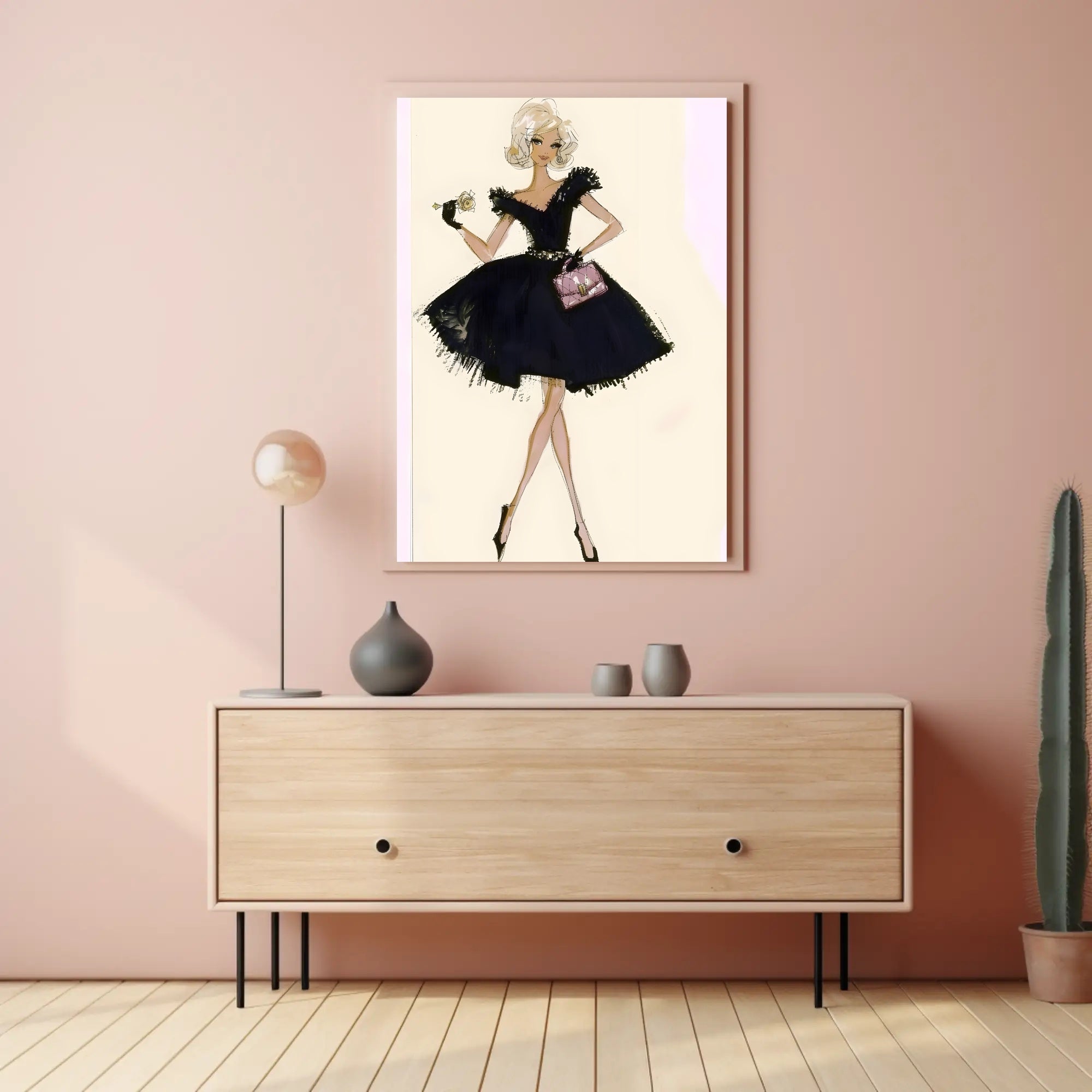 Fashion Illustration in Black Poster
