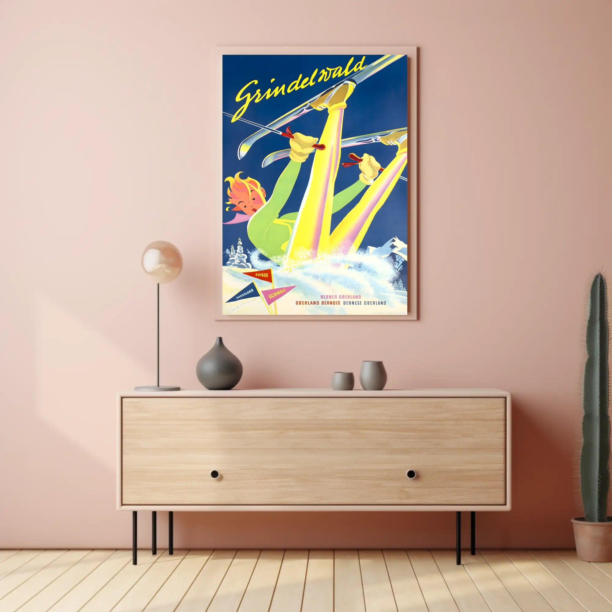 Swiss Ski Adventure Vintage Travel Poster PosterGoat