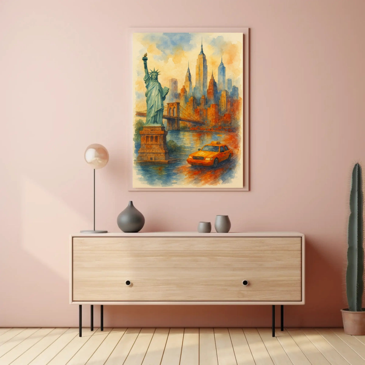 New York City Dreams Watercolor Poster