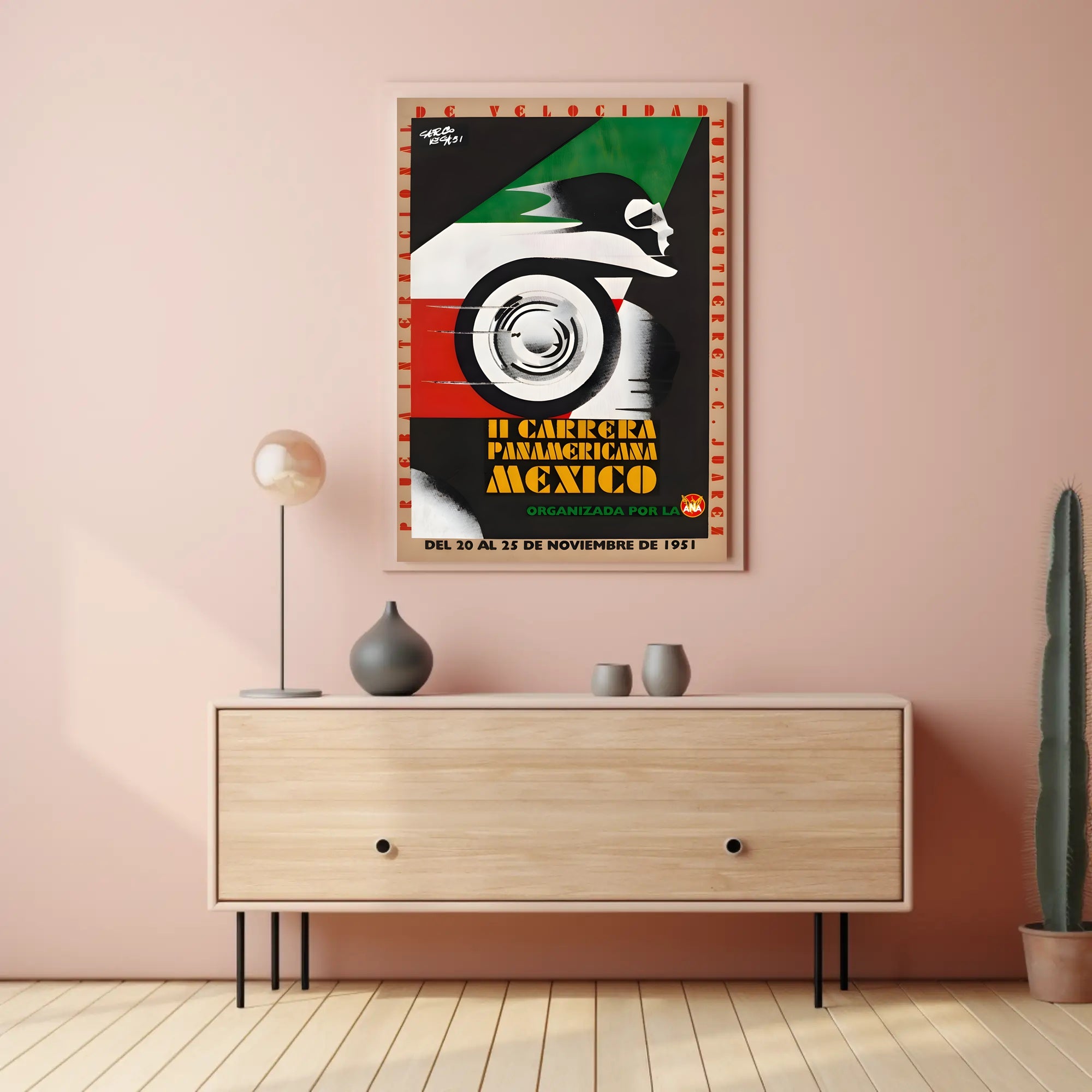 II Carrera Panamericana Mexico 1951 Poster