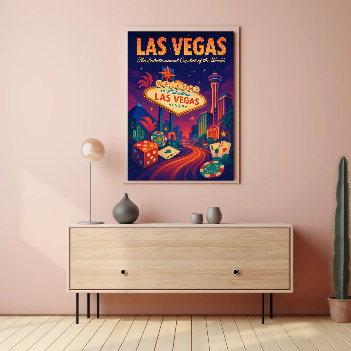 Las Vegas Poster Entertainment Capital Wall Art for Fans