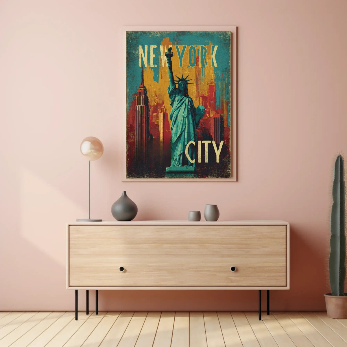 New York City Vibes Poster Modern Urban Skyline Wall Art