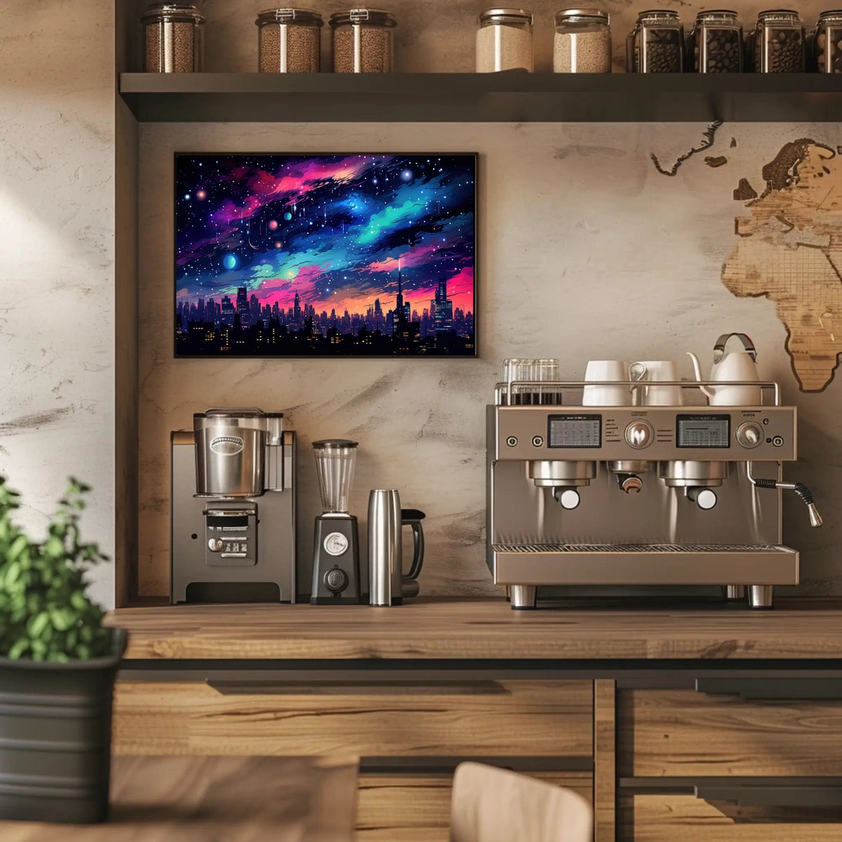 Cosmic Cityscape Poster