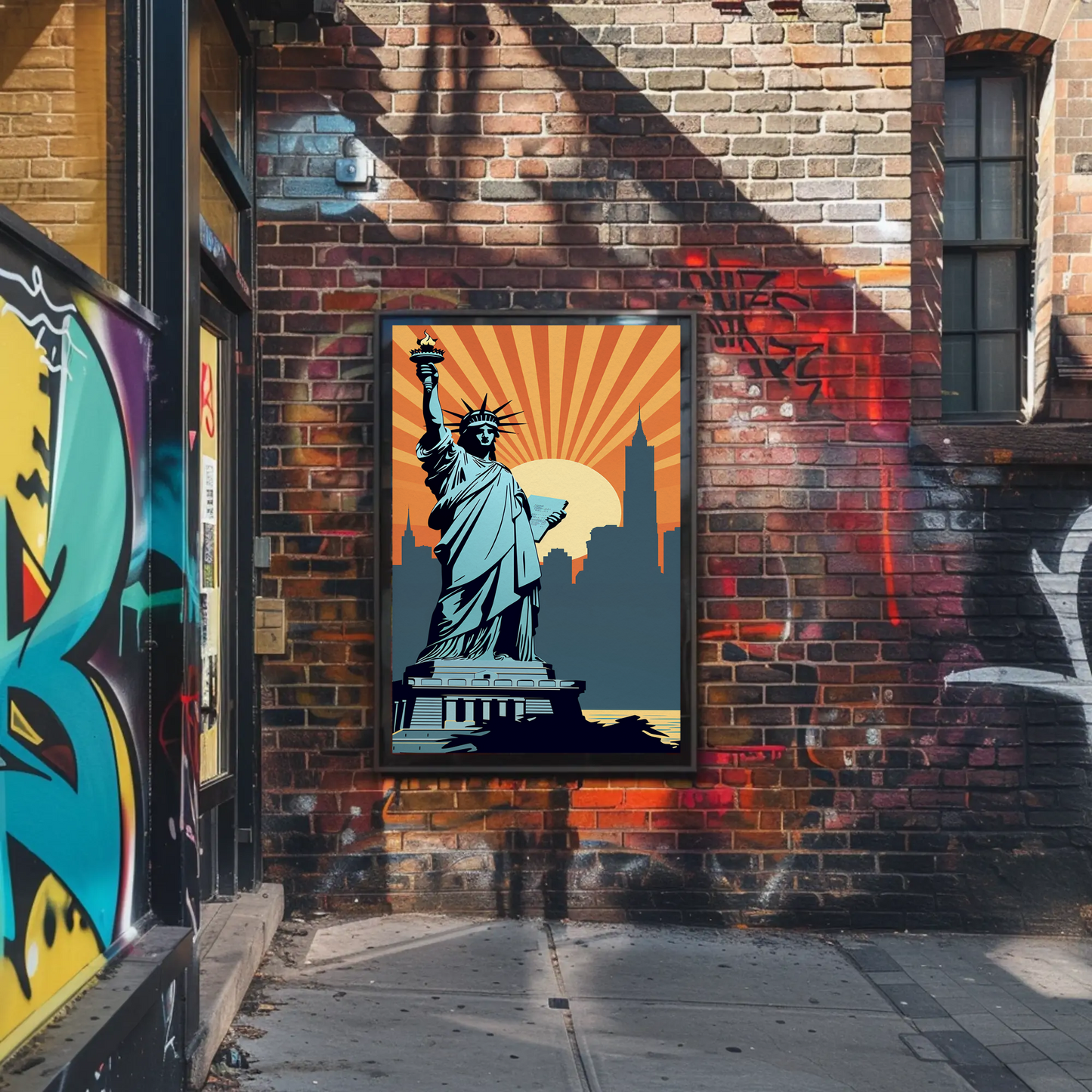 Statue of Liberty New York Vintage Travel Poster