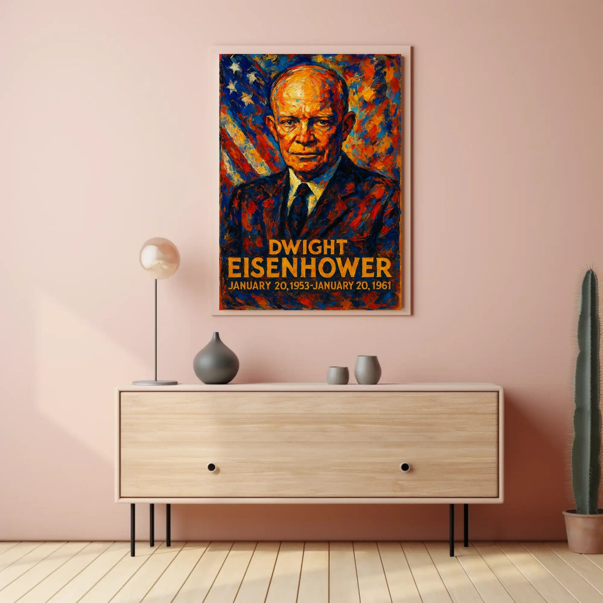 Dwight D. Eisenhower 34th President of the United States Glitch Hop Art Poster