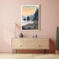 Olympic National Park Poster Vintage Travel Wall Art