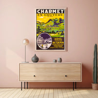 Travel to Charmey: Vintage Swiss Village Travel Poster PosterGoat