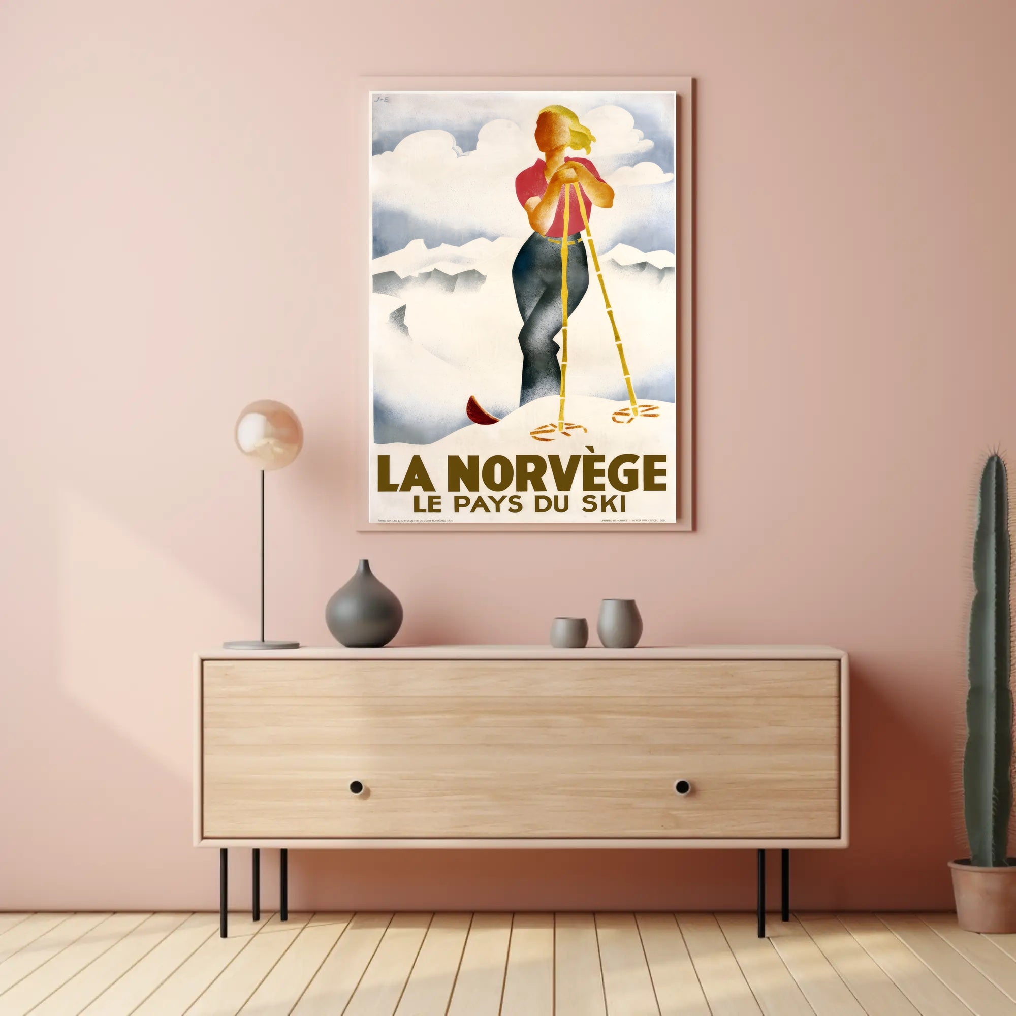 La Norvège: Le Pays du Ski Poster PosterGoat