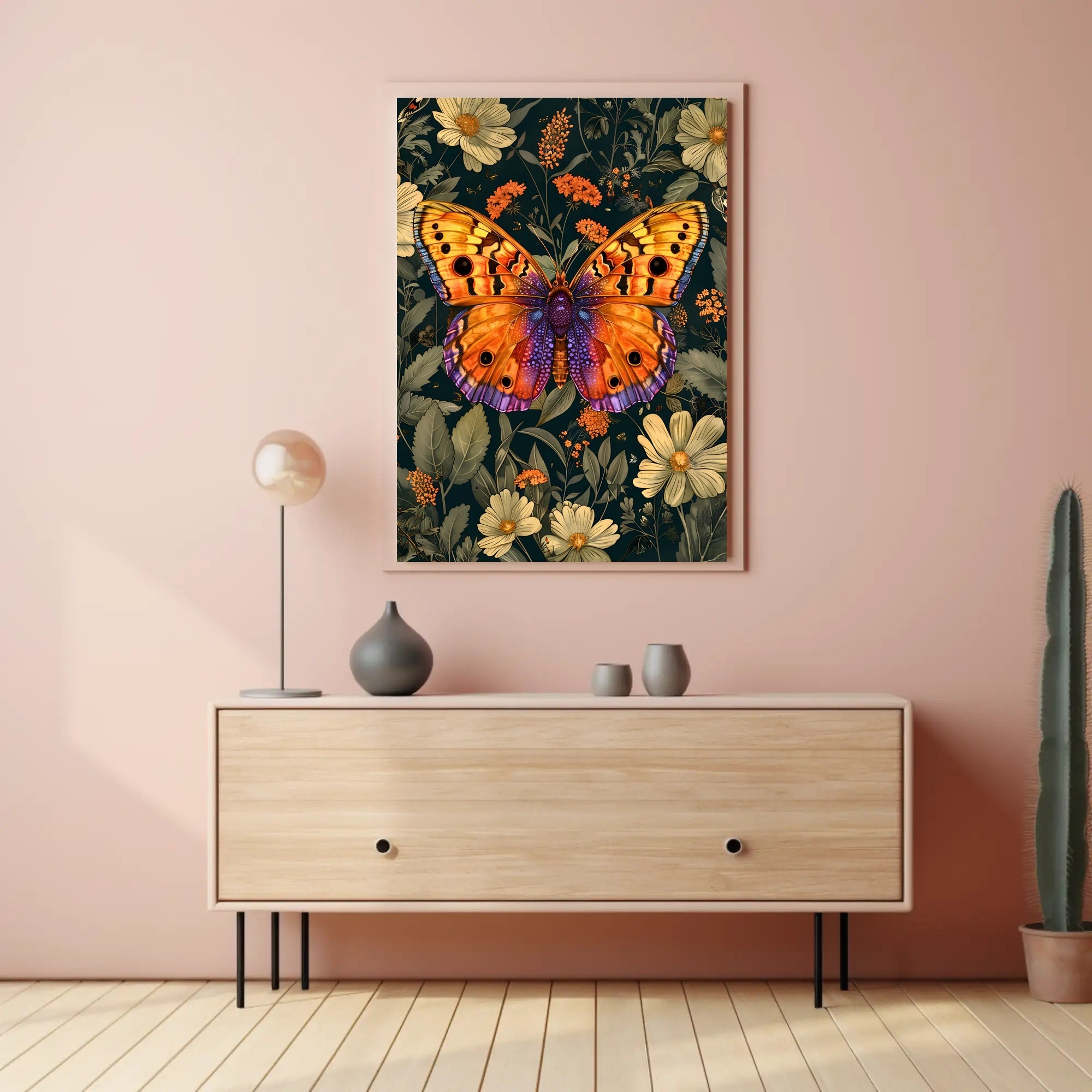 Vibrant Butterfly Garden Art: Abstract or Artistic Poster