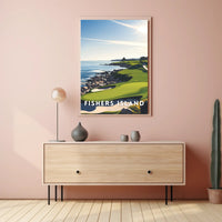 Serene Coastal Golf Course Art Print - Sports Poster