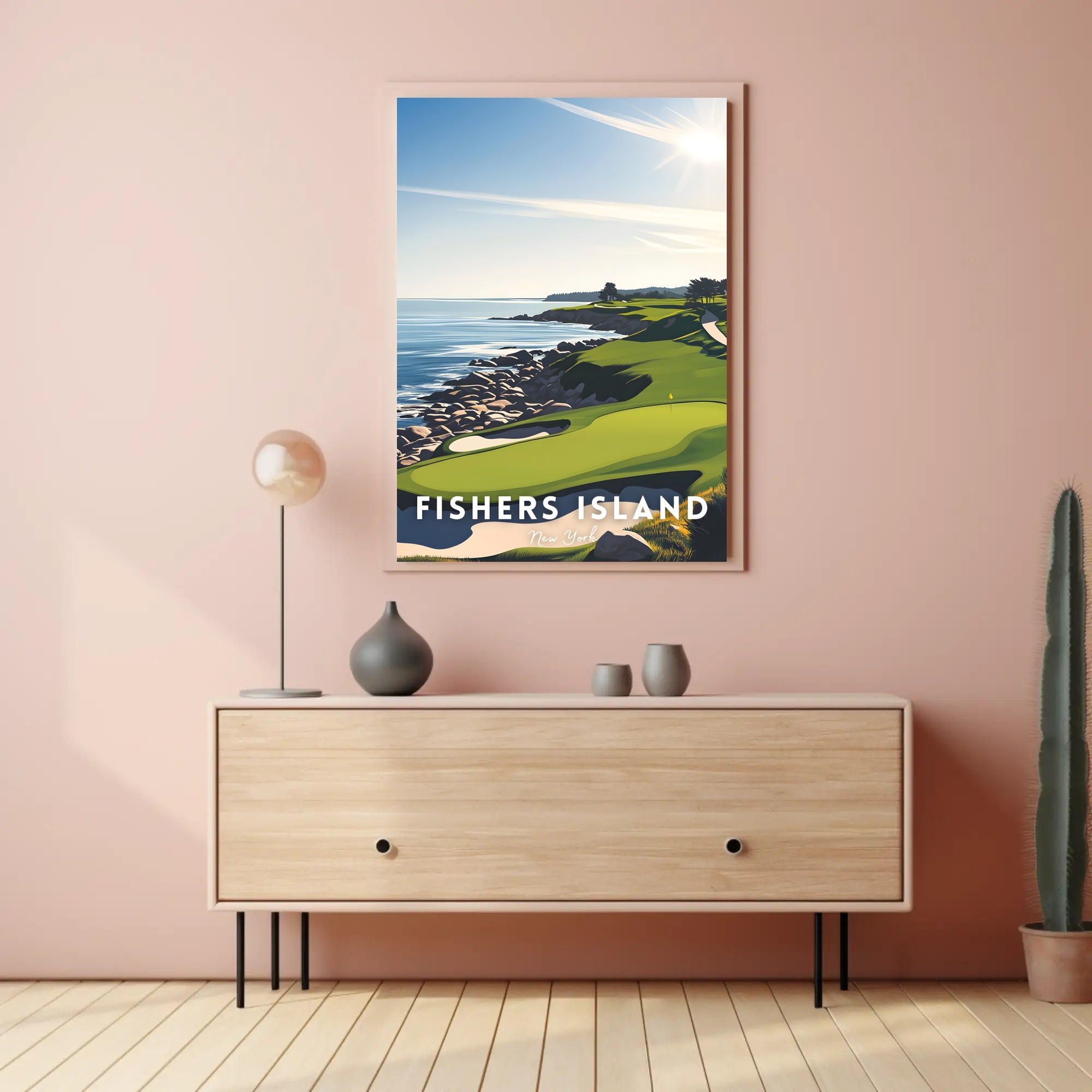 Serene Coastal Golf Course Art Print - Sports Poster