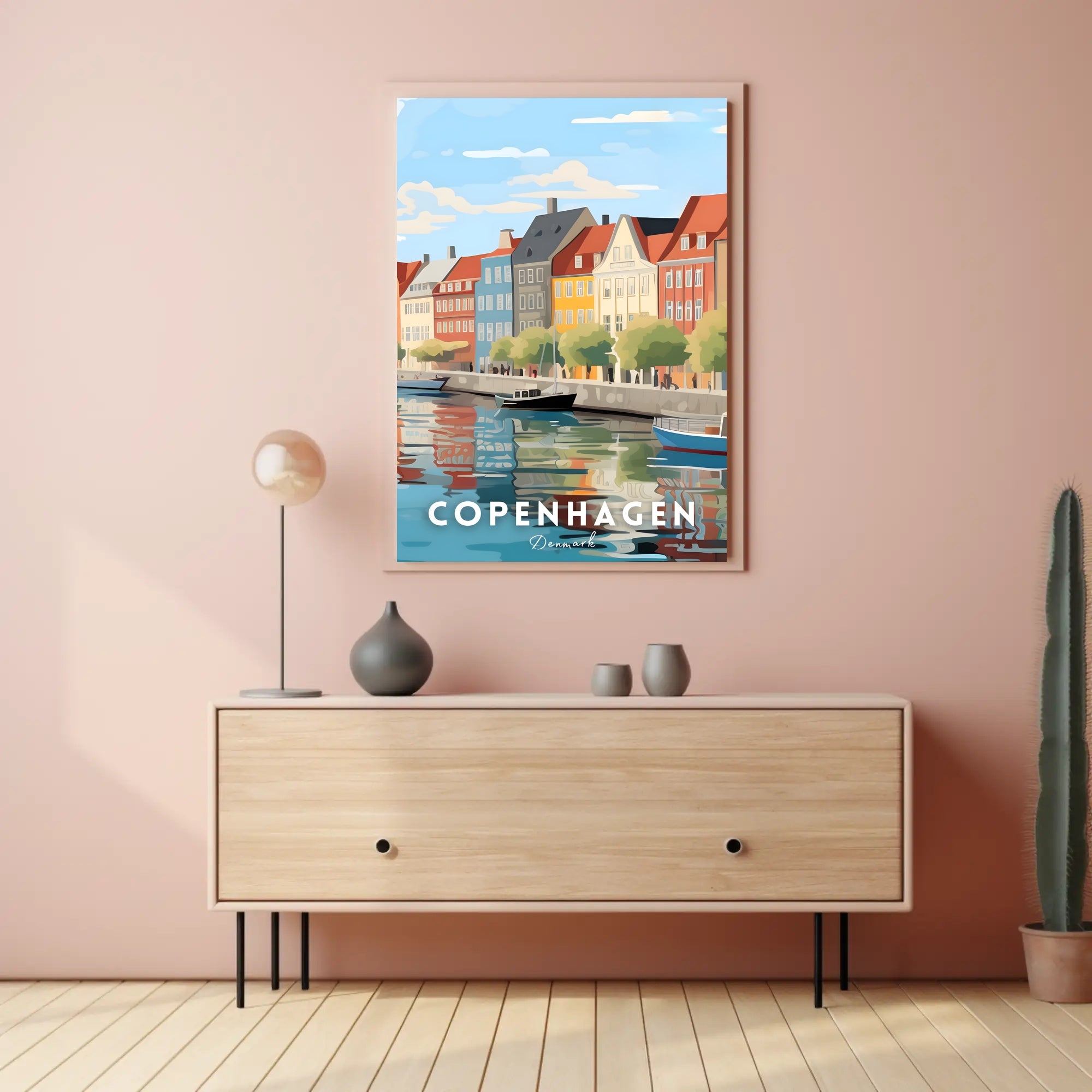 Copenhagen Nyhavn Waterfront Scene Urban or Cityscape Poster