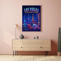 Las Vegas City Of Light Poster Neon Nights For Home Decor