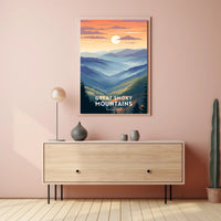 Great Smoky Mountains Landscape Poster Vintage Print