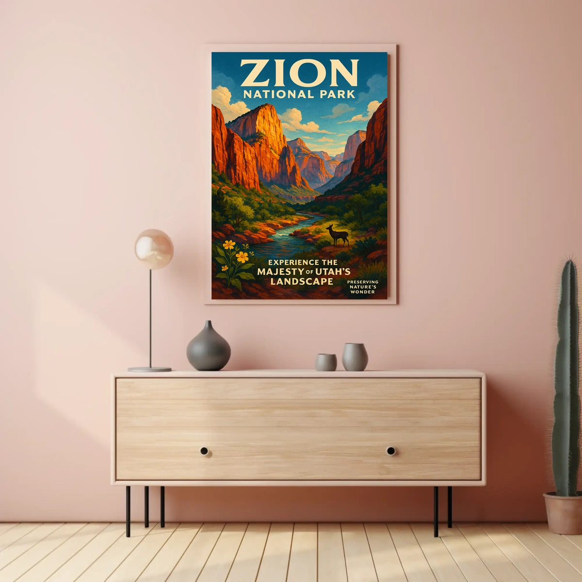 Zion National Park Poster Breathtaking Wall Art For Home