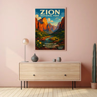 Zion National Park Poster Breathtaking Wall Art For Home