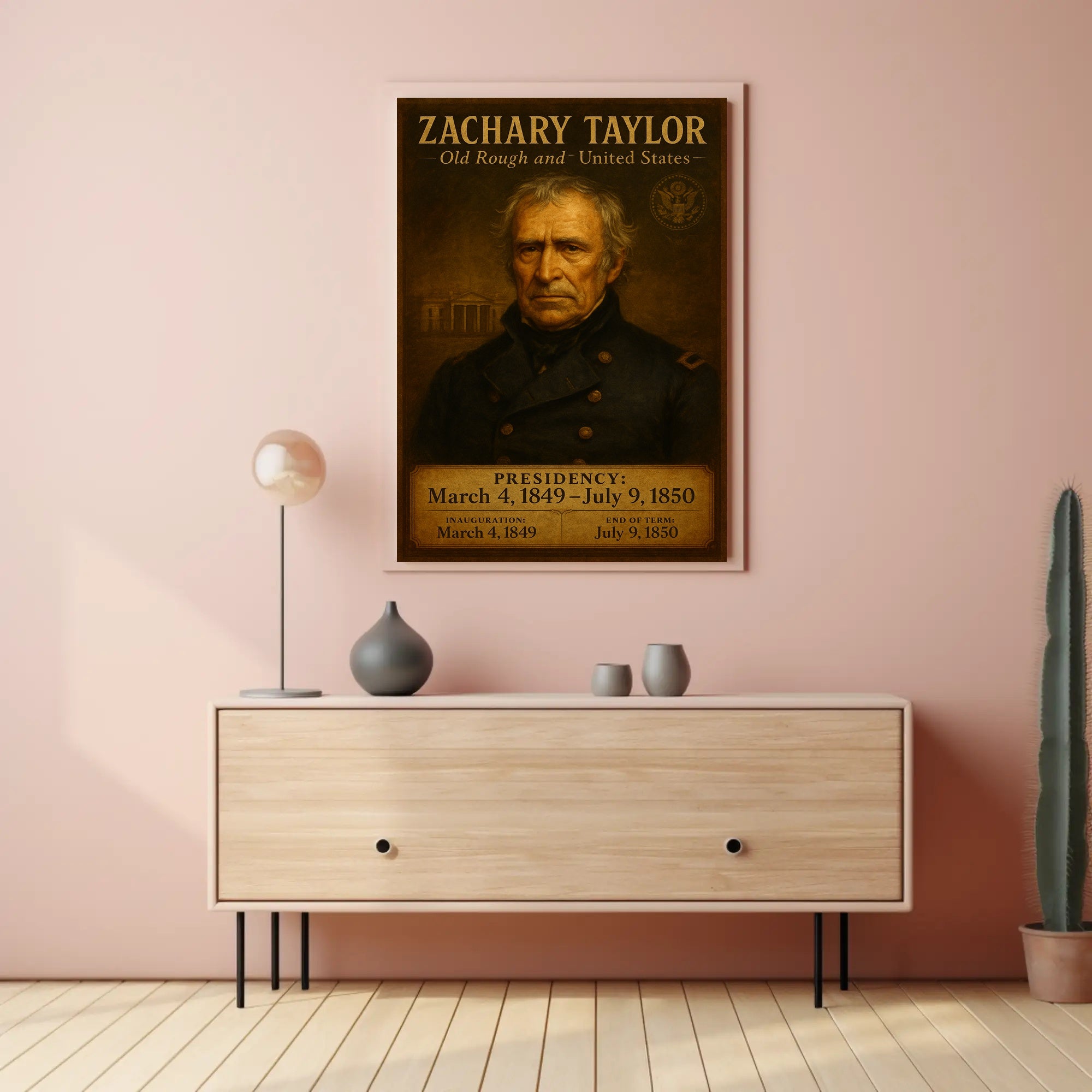 Zachary Taylor Presidential Art Poster Historical or Presidential Poster