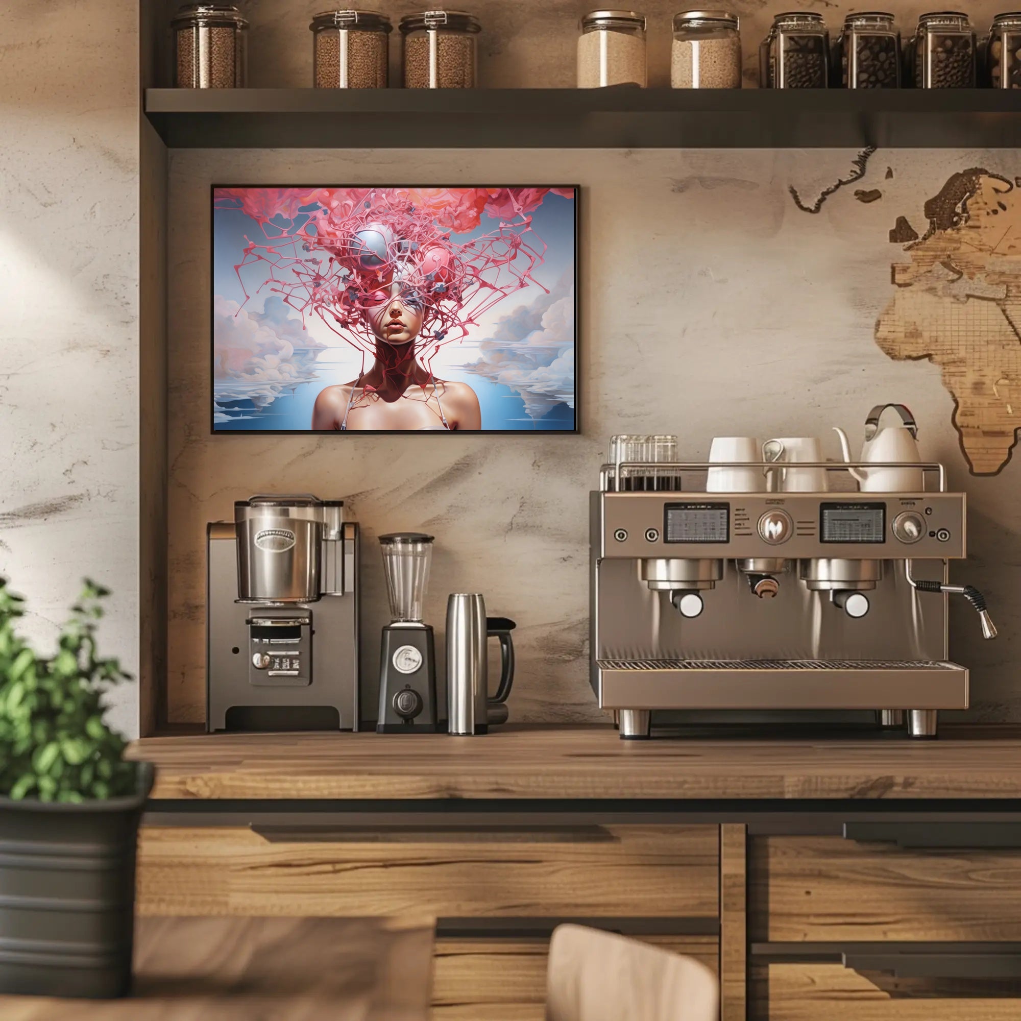 Surreal Dreamscape with Organic Elements Artistic Poster