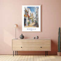 Charming Streets of Marbella Poster PosterGoat
