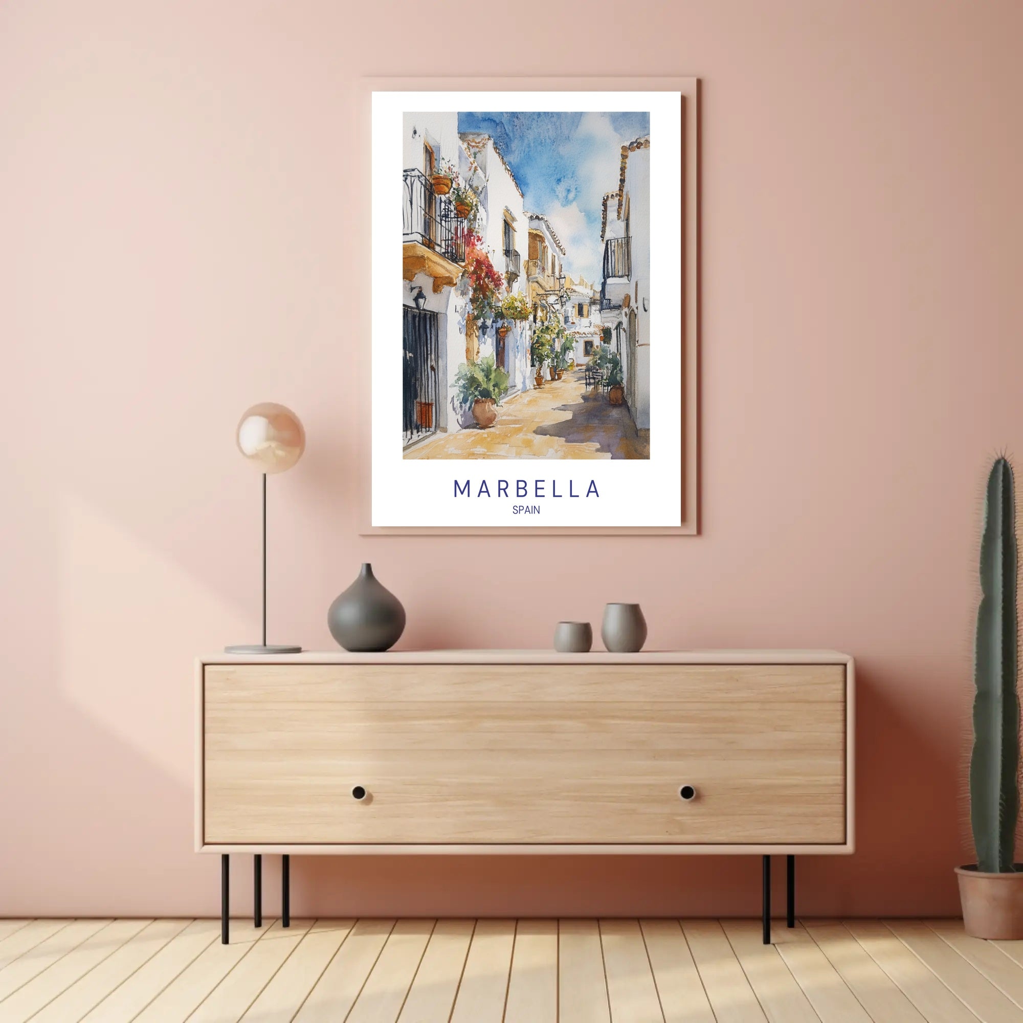 Charming Streets of Marbella Poster PosterGoat