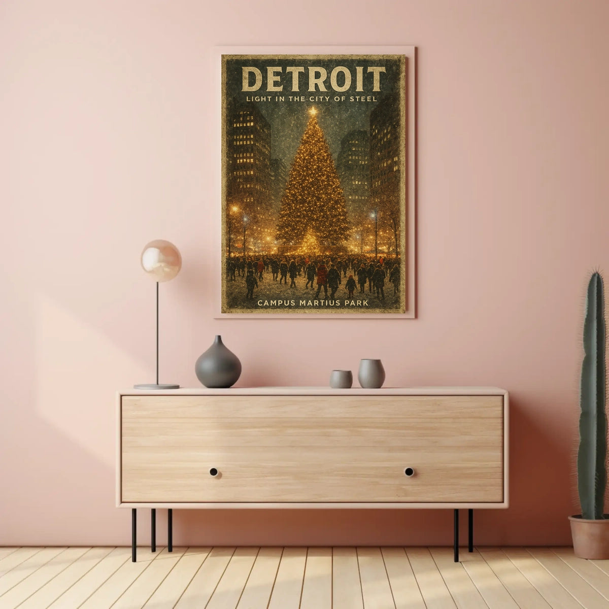 Detroit Light In The City Of Steel Poster