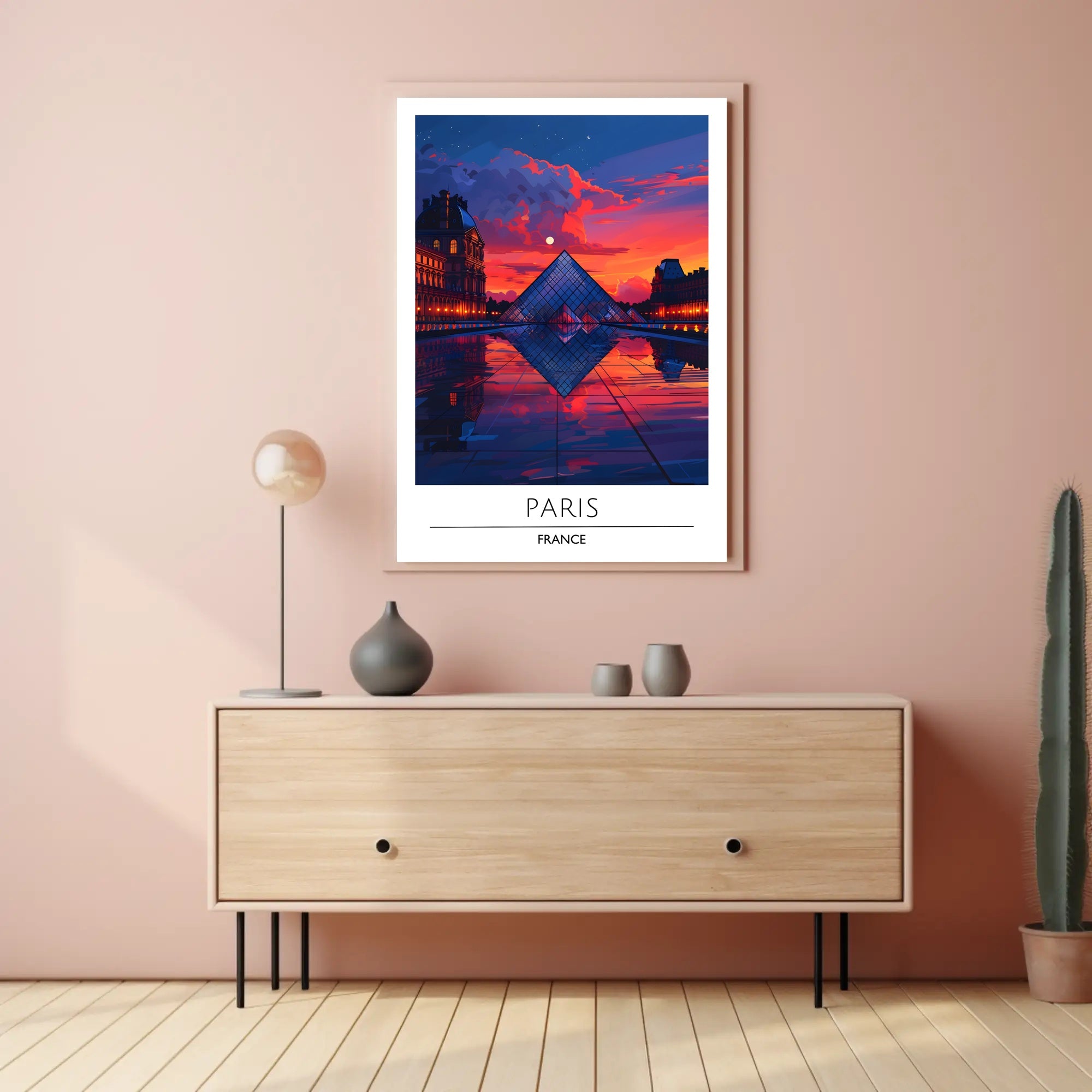 Louvre Pyramid Paris Cityscape Poster