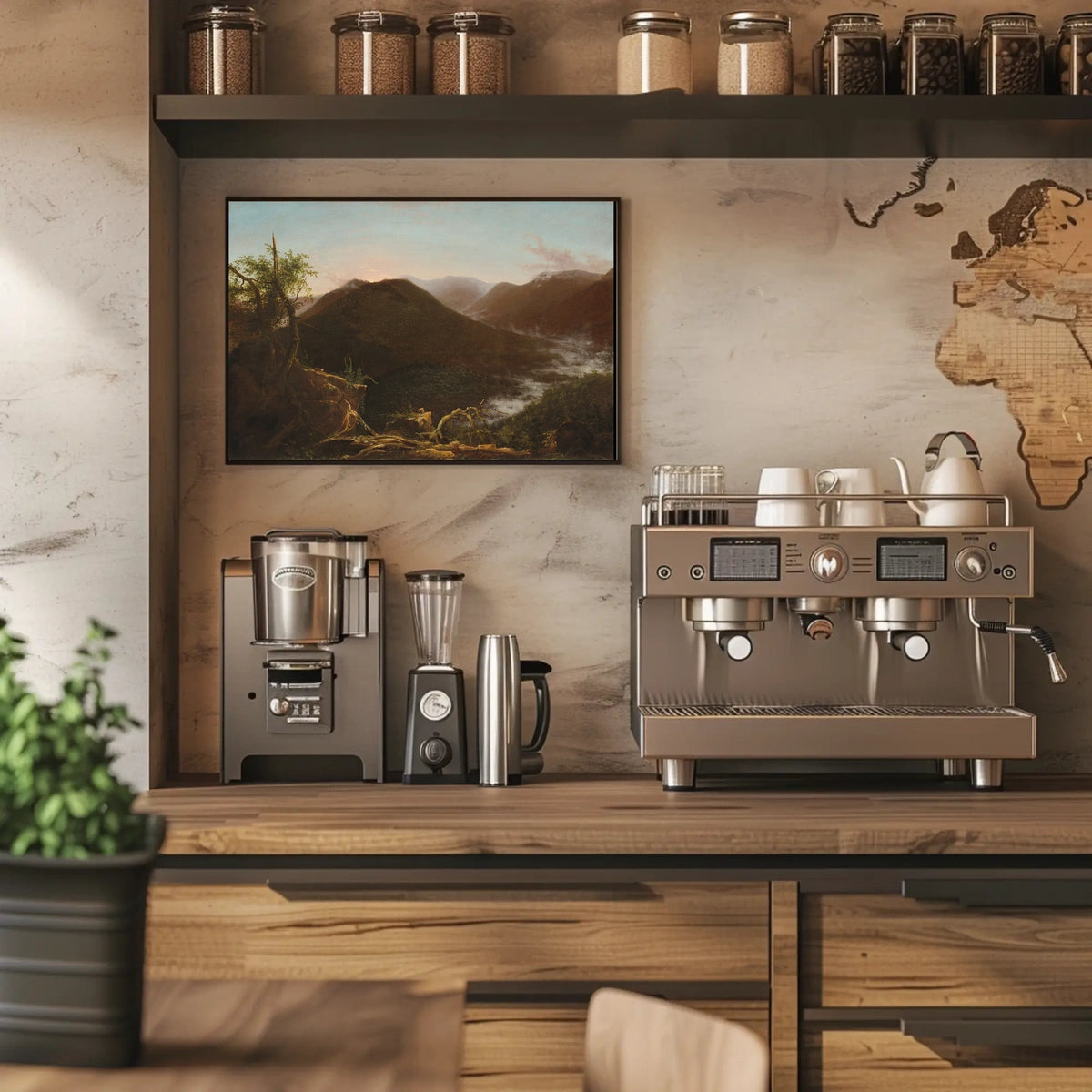 Mountain Serenity Sunset Landscape: National Park Poster