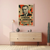 Lyndon B. Johnson 36th President of the United States Layered paper Collage Poster