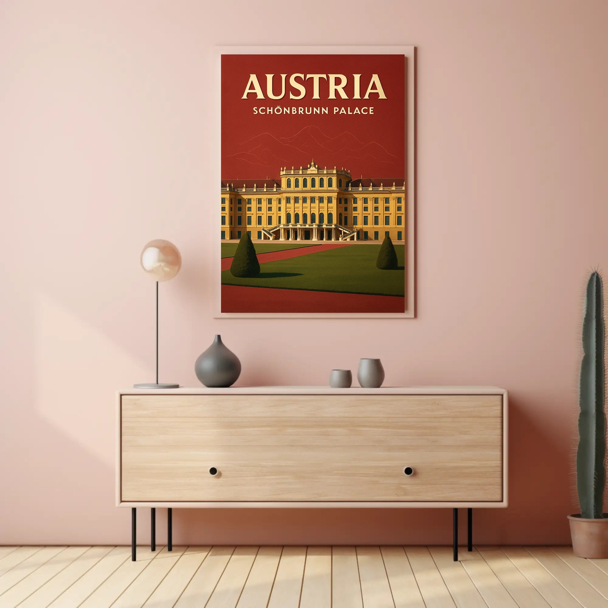 Schönbrunn Palace Vintage Travel Art Poster