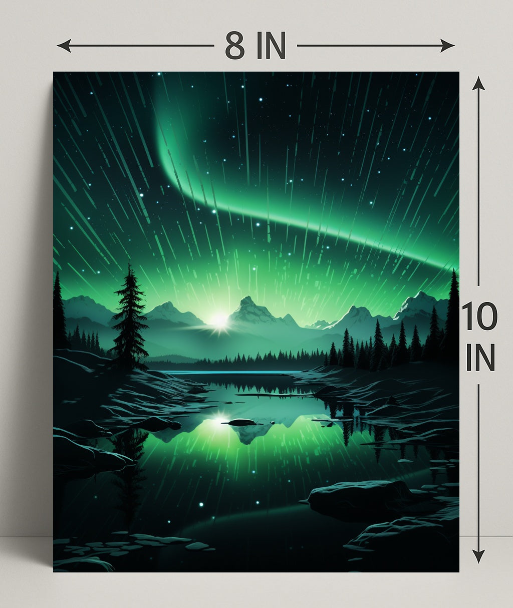 Aurora Over Tranquil Landscape Poster