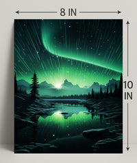 Aurora Over Tranquil Landscape Poster