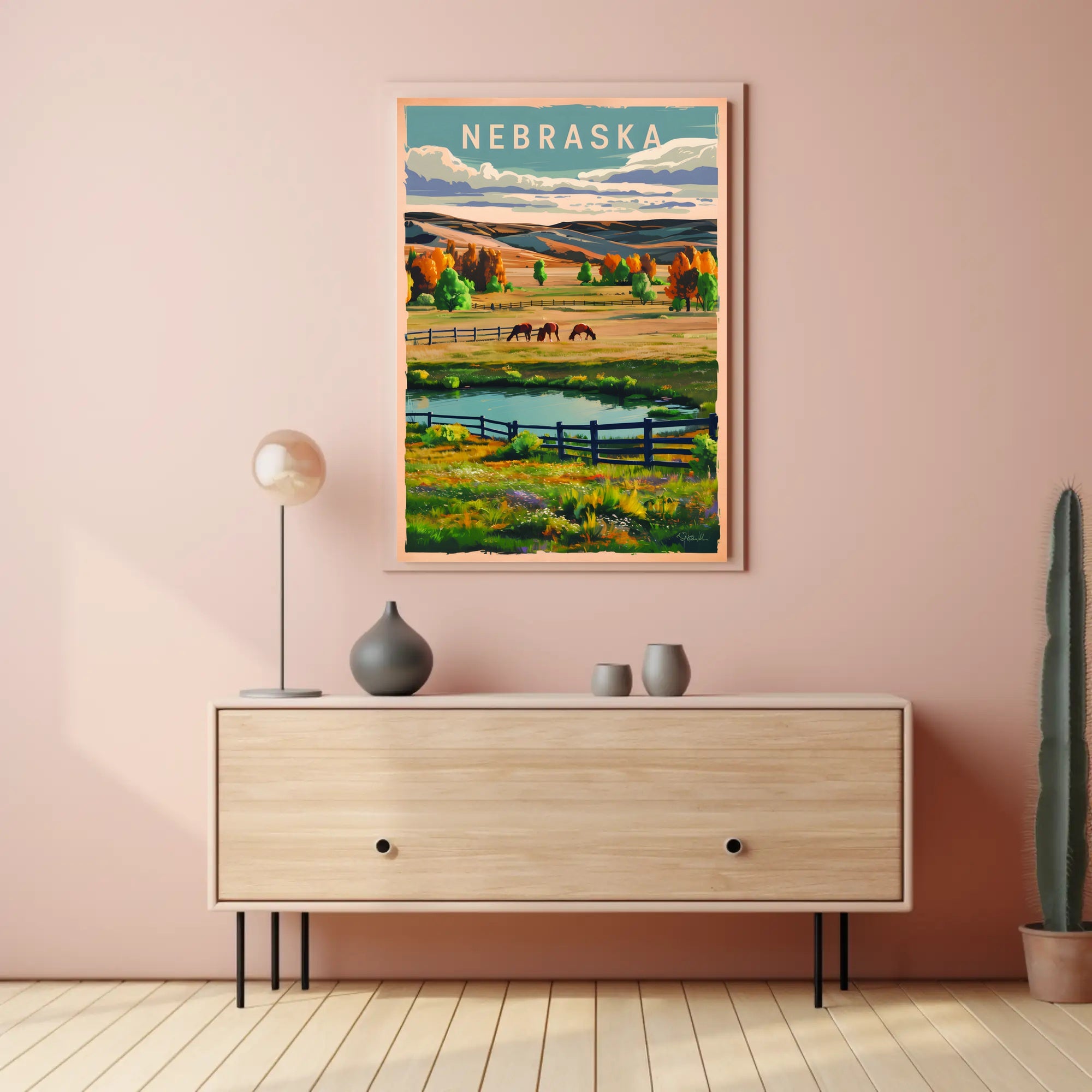Scenic Nebraska Landscape Poster