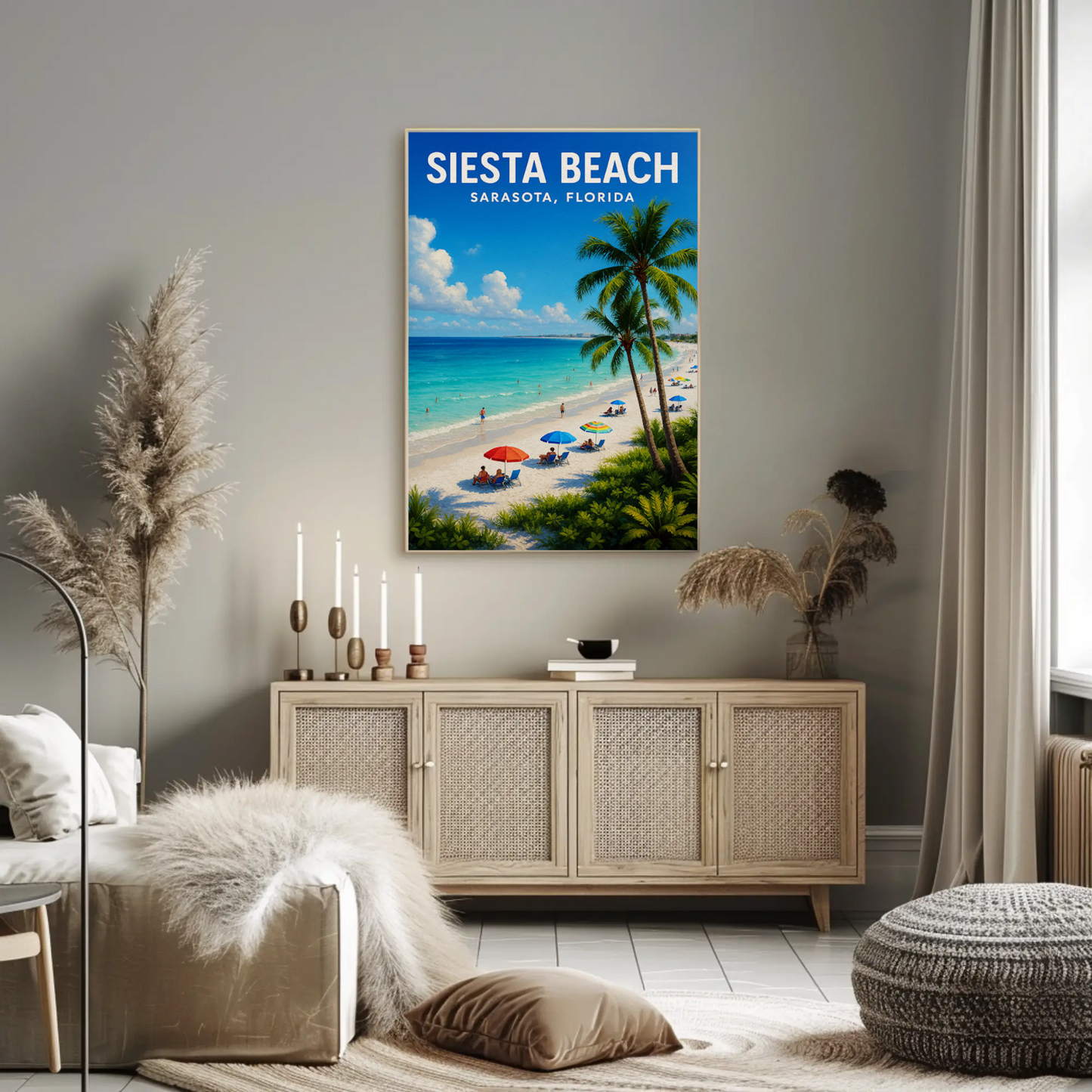 Siesta Beach Sarasota Florida Palm Coast Poster Poster