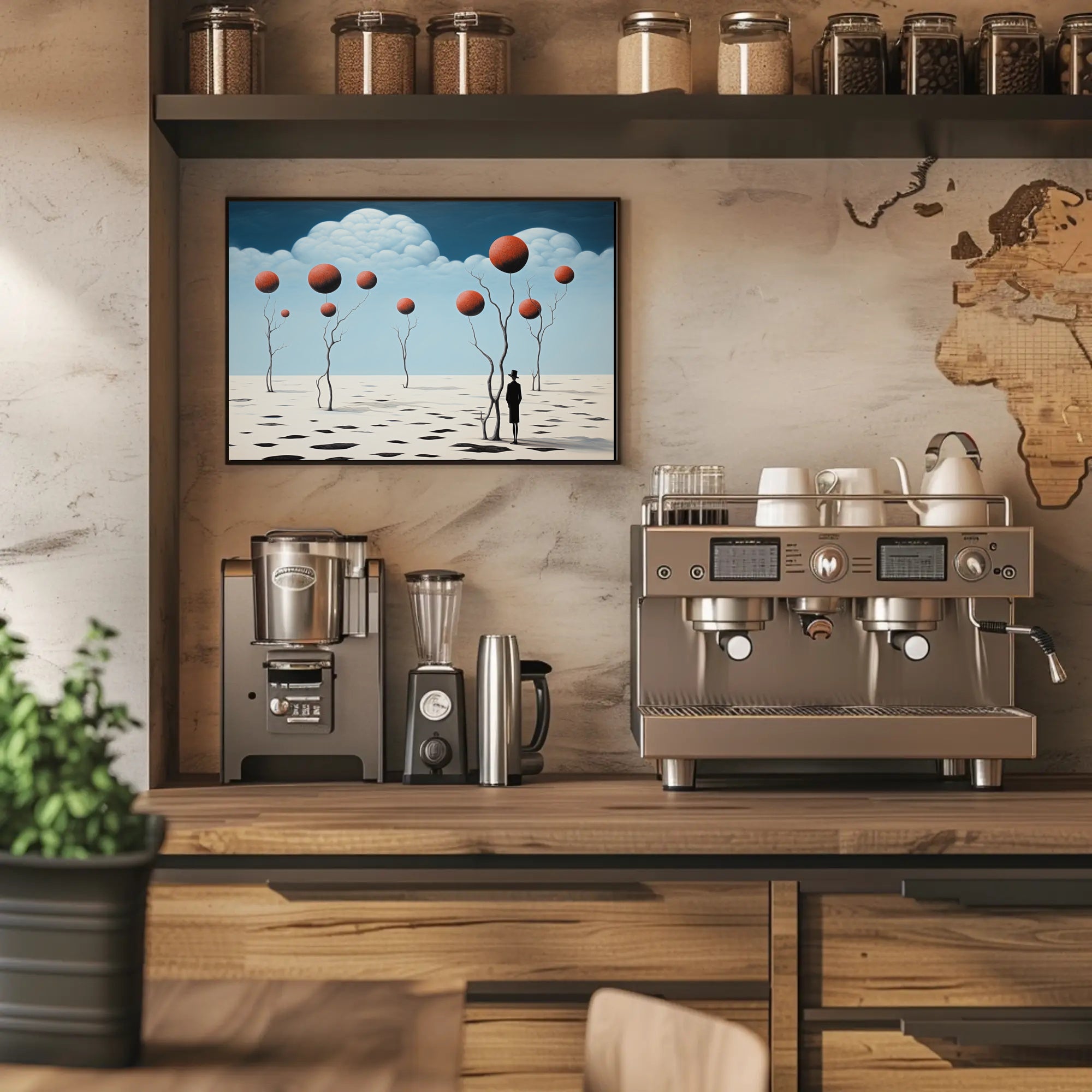 Surreal Trees in Desert Futuristic Sci-Fi Poster