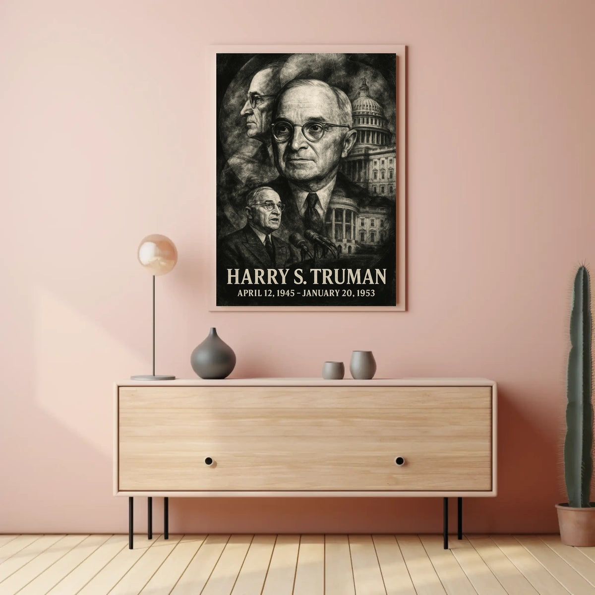 Harry S. Truman 33rd President of the United States Double Exposure Poster