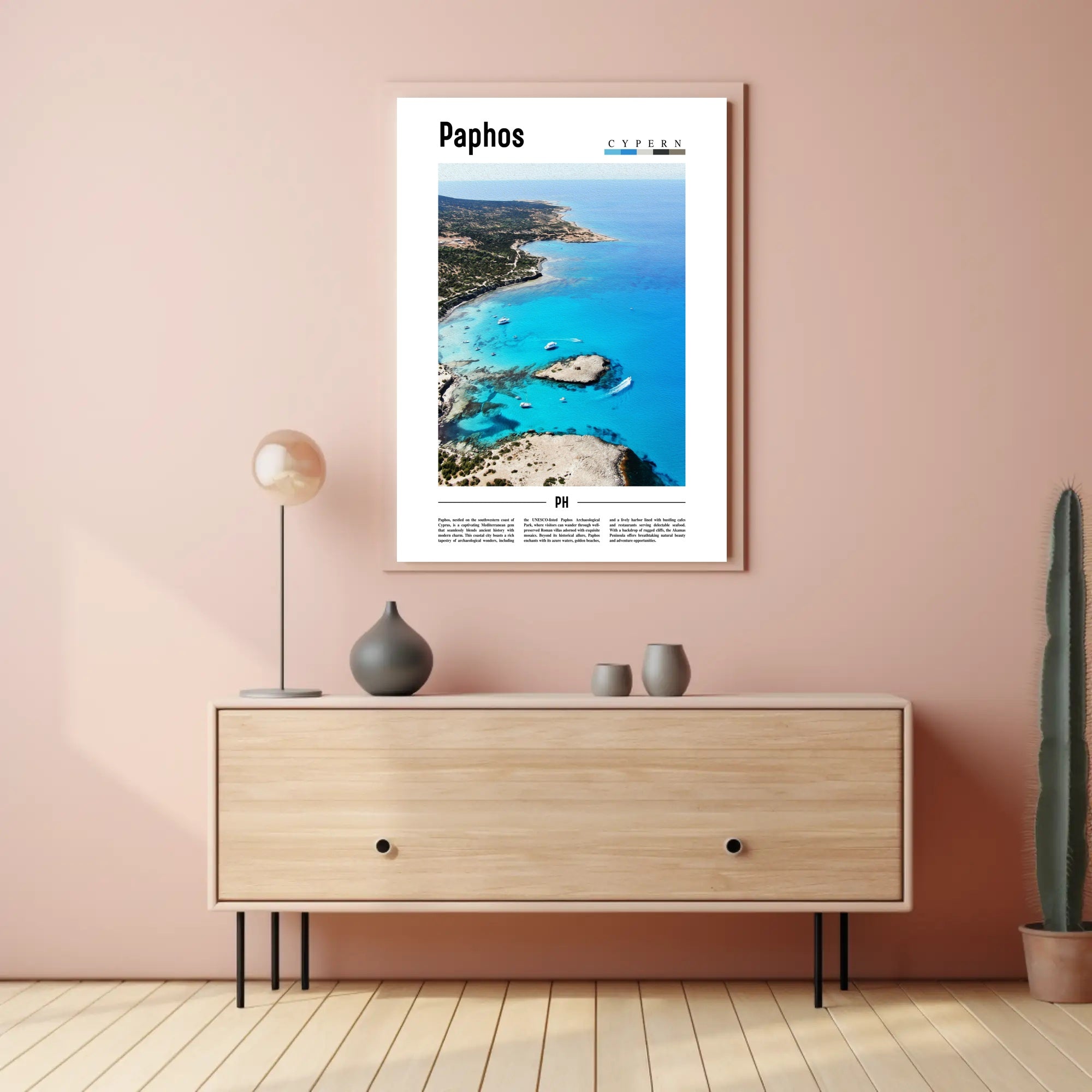 Paphos Coastal Paradise: Stunning Travel Poster PosterGoat